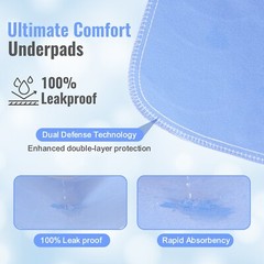 Ultra Absorbent Washable Underpads, Reusable Waterproof Incontinence Bed Pads
