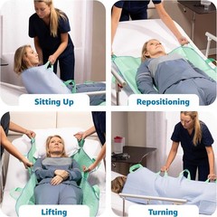 Improvia Positioning Bed Pad, with 8 Reinforced Handles, Quick-Drying, Washable