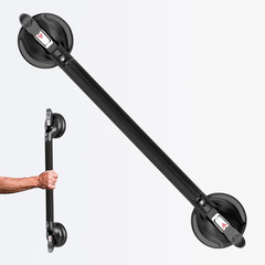 Heavy Duty Suction Cup Shower Handle for Bathroom Safety – Black Grab Bar