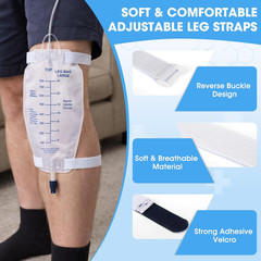 8 PCS Adjustable Leg Bag Straps, Urine Drainage Bag Strap, Catheter Leg Bag Stra