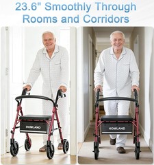 Walkers for Seniors with Seat, 16 Pounds Lightweight Rollator Walker