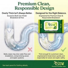 Flushable Wipes, Aloe, Cucumber and Chamomile, Sewer & Septic Safe, Extra Large