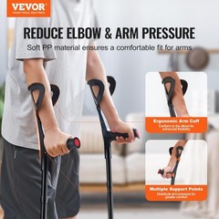 Ergonomic Forearm Crutches for Adults – Lightweight, Non-Slip, 350LBS Capacity