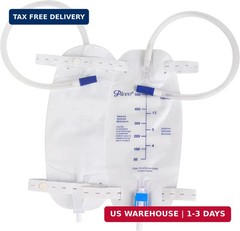 3 Pack Easy-Tap Catheter Leg Bag Urinary Drainage Bag, 500ml, Anti-Reflux Valve,