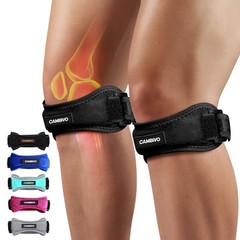 CAMBIVO 2 Pack Patella Tendon Knee Straps, Brace for One Size, Black