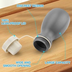 Urinals for Men Spill Proof Nighttime – Glow in Dark Urine Bottle – Gray