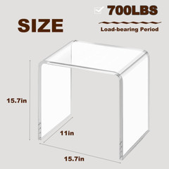 Clear Acrylic Stool Bathroom Shower Stool for inside Shower Holds up to 700Lbs 1