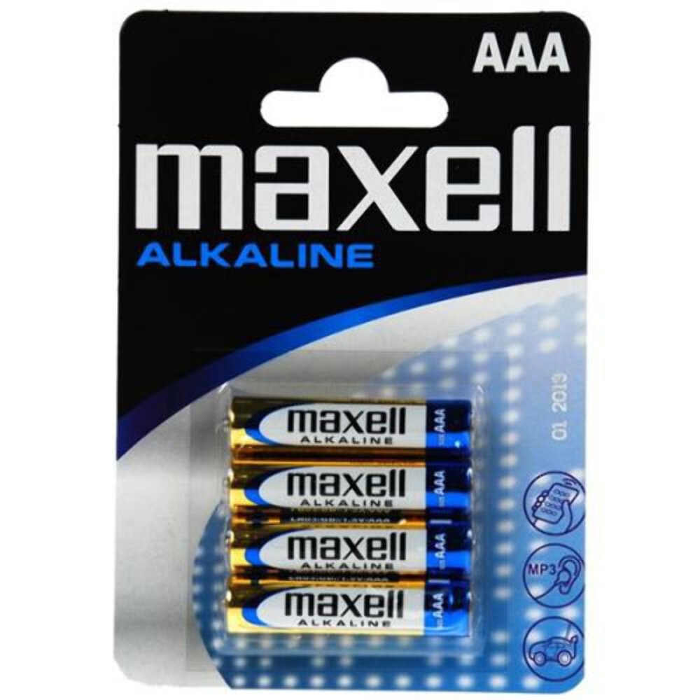 4x Maxell AAA LR03 1.5V Alkaline Batteries Blister Pack Micro MN2400