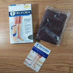 Truform 20-30 Below Knee Compression Stockings Large Closed Toe Brown #8865