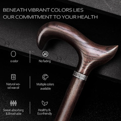 Wooden Walking Cane for Men Women Heavy Duty Support Cane up to 300lbs