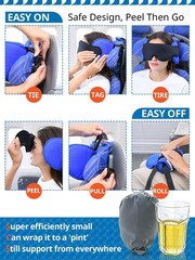 SARISUN Travel Pillows for Airplanes, Airplane Seats with Headrest, Black
