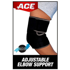 ACE Brand Adjustable Compression Elbow Support, Moderate Support for Weak, Sore