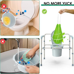 Disposable Commode Liners with Pads – 50 Scented Bags for Adult Potty Chair