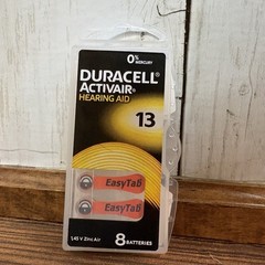 8-pk #13 Duracell Size 13 Hearing Aid Batteries PR48 1.45V Zinc Air EXP: 9/2027