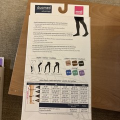 duomed advantage 30-40 mmHg Thigh High Black Size Small Open Toe Silicone Border