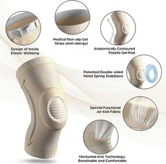NEW ~ NEENCA Knee Brace Professional Knee Support Light Color Beige/Gold Sz L