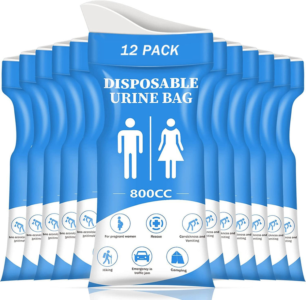 DIBBATU Disposable Urine Bag, 12/24 PCS Pee Bags for Travel for Women/Men, 800ML