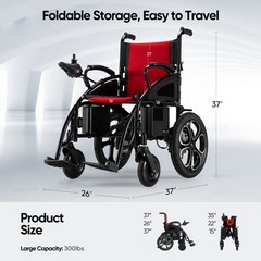 Folding Electric Wheelchair Power Wheelchair Lightweight for Adult Senior
