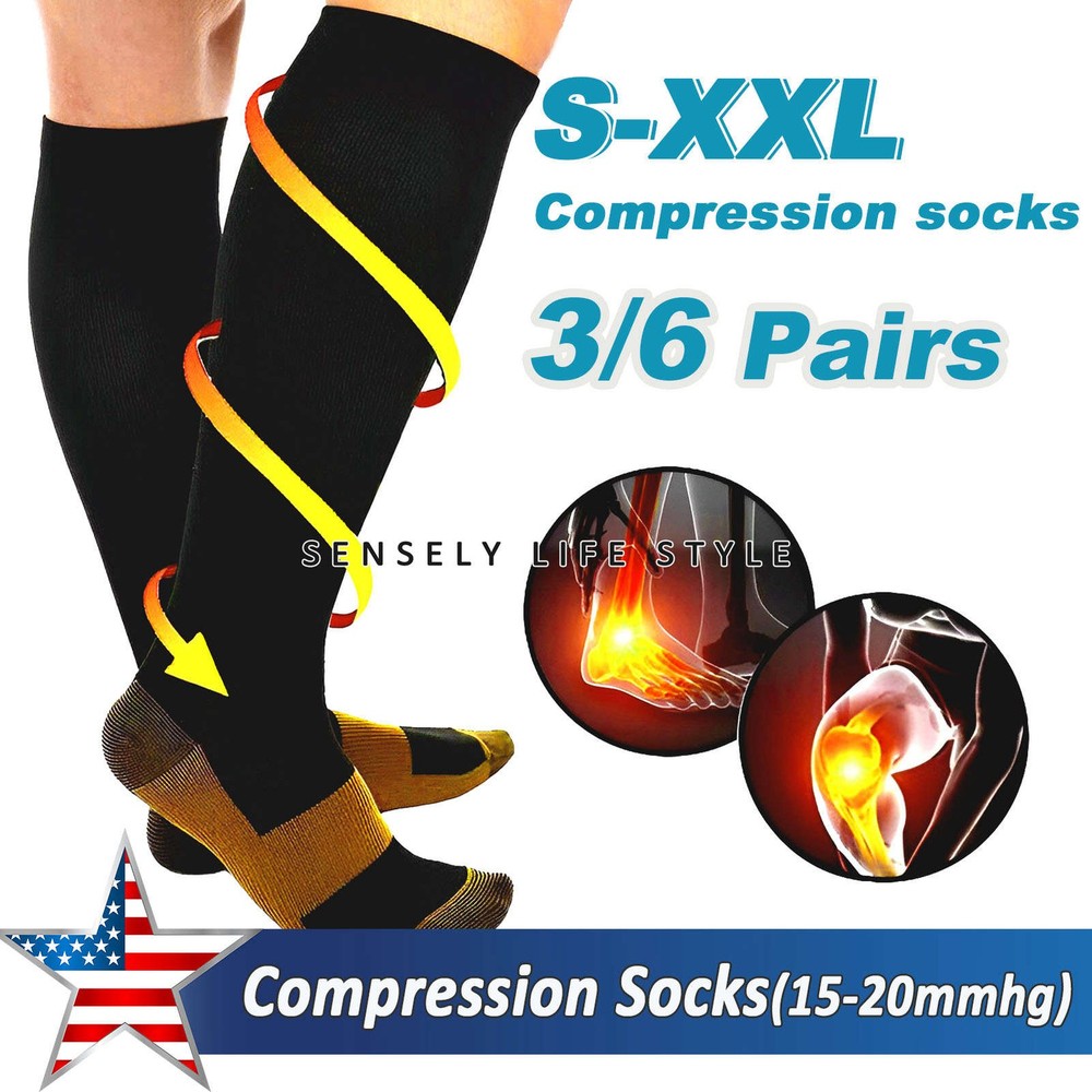 3 Medias De Compresion Mujeres Compresion Graduada 15-20 mmHg Pantorrilla Ancha