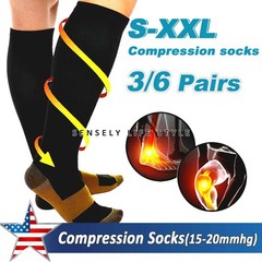 3 Medias De Compresion Mujeres Compresion Graduada 15-20 mmHg Pantorrilla Ancha