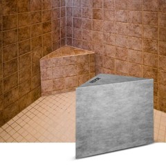 Tile Shower Seat, 22.4″ x 16″ x 20″ Waterproof Triangular Board Shower Bench