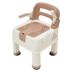 Modern Coffee Color Shower Chair, Bath Safety Seat, Portable Toilet Chair New
