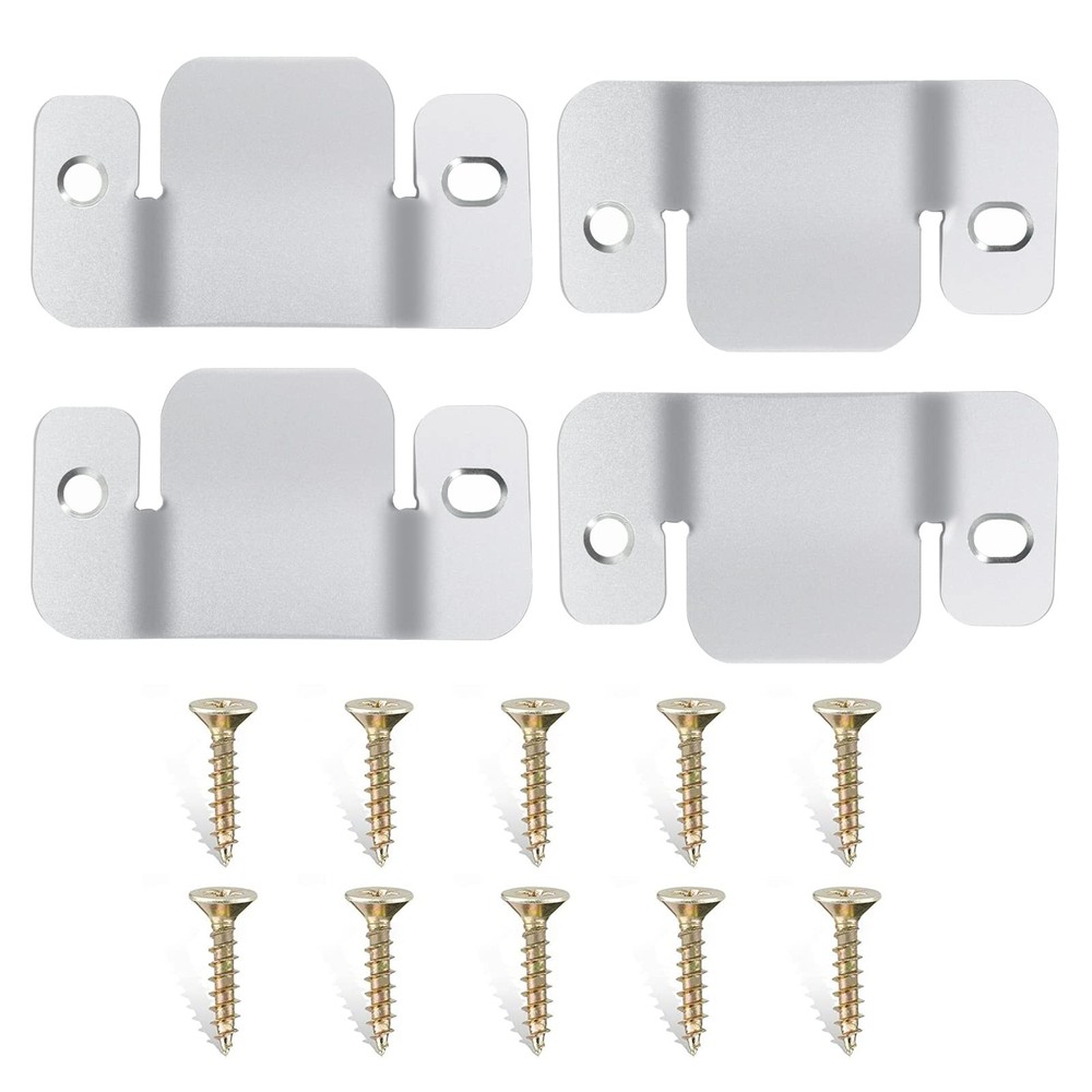 DEEPDREAM 4 Pcs Sectional Couch Connectors Metal sliver-4psc, 4pcs