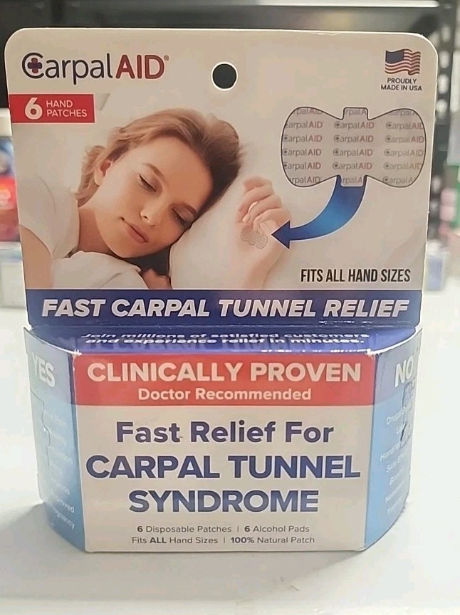 Carpal AID Box of 6 Patches for All Size Hands Aid for Carpal Tunnel Relief