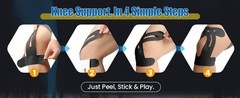 Pre-Shaped Kinesiology Tape for Knees – 14Pcs Waterproof Knee Tape for Knee Pain