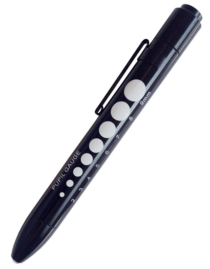 Soft LED Pupil Gauge Penlight Black S214 Free Shipping