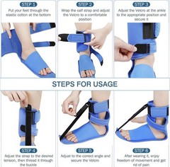 KTSAY Upgrade Plantar Fasciitis Night Splint & Relief Brace with small, Blue