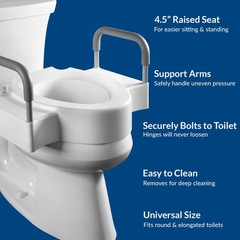 Bemis Rise 4.5 Raised Toilet Seat Handles Toilet Seat Riser For Seniors Secure