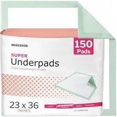 McKesson Super Underpads 23×36 150 Count Moderate Absorbency