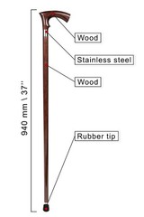 Dr. Watson – Handcrafted Wooden Walking Stick, Walking Cane with Duke Handle