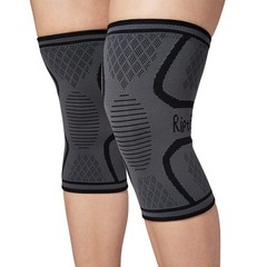RiptGear Knee Compression Sleeve – 2 Pack – Braces for Large, Gray (2 Pack)