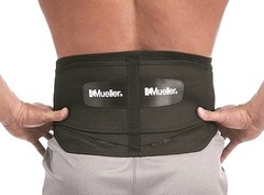 Mueller Lumbar Back Brace Support Belt Double Strap Adjustable Triangular Stable