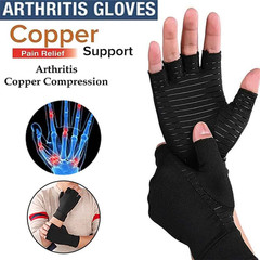Compression Gloves Fingerless Hand Support Wrist Joint Pain Relief Sleeve
