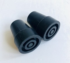 Harvy 1/2 In. Heavy Duty black rubber Replacement Cane Tip, 2 Pack , New