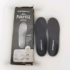 Superfeet All-Purpose Support Low Arch Insoles Size C Black M 5.5- 7 | W 6.5 – 8