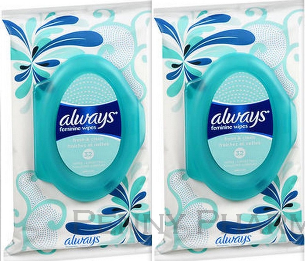 Always Feminine Cloths Fresh & Clean 32ct ( 2 pack ) FRESH PHARMACY STOCK! /