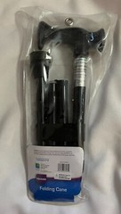 Healthsmart Folding Walking Cane Stick for Men and Women with Comfort Grip Black