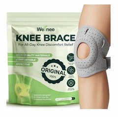 Wellnee Unisex Adults Silicone Padding Knee Support Brace & 10 Pc Herbal Patches