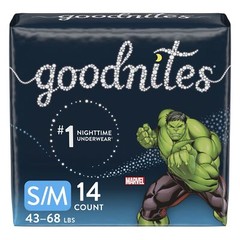 GOODNITES Youth Pants Small/Medium Boy 38-65 lb CA of 56