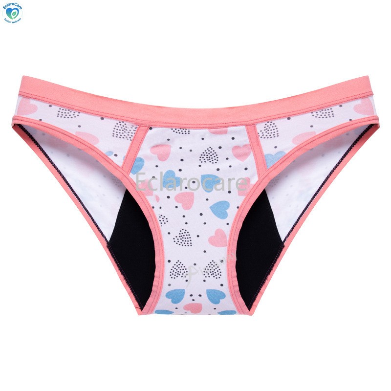 Girls‘ Low-Rise Sanitary Underwear Print 4Layer Leak-Proof Protection Absorbency