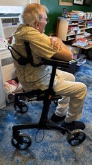 4-Wheel Upright Rollator Walker with Seat & Forearm Supports, Black/Gray