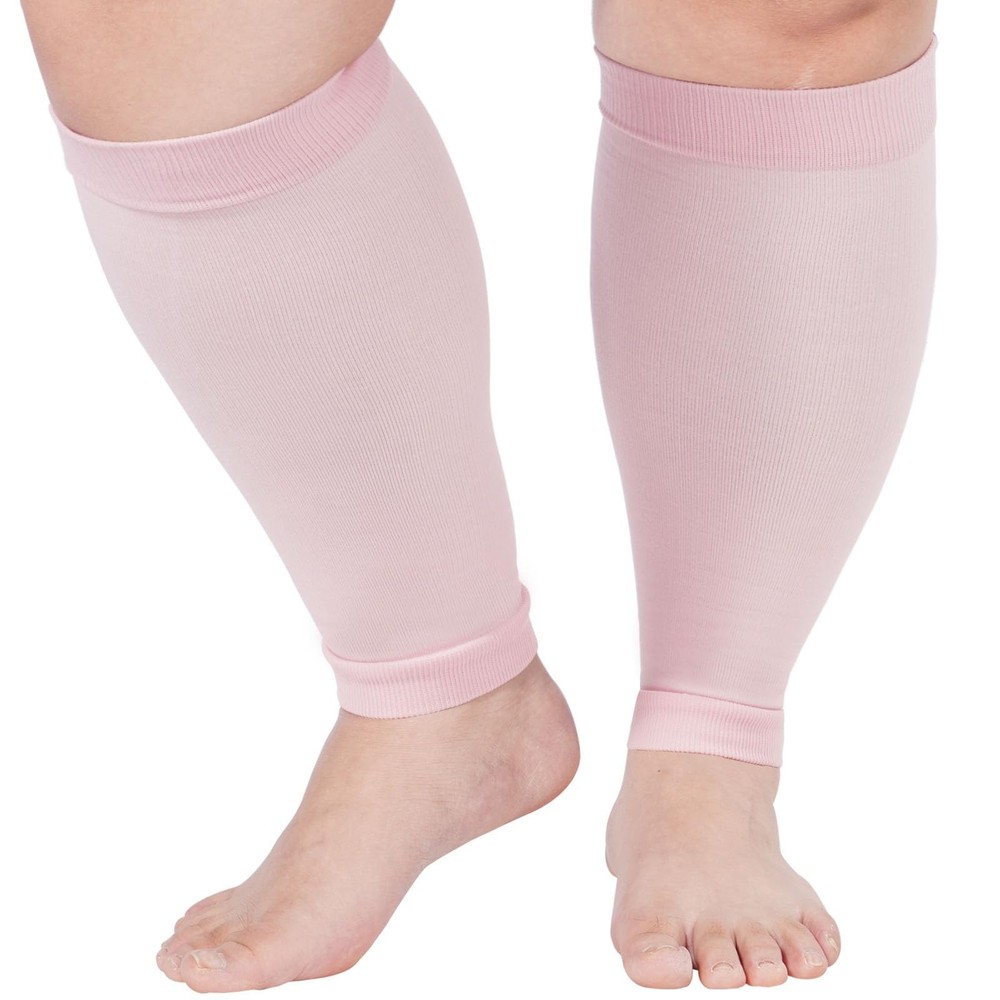 Plus Size Compression Leg Sleeves for Wide Calf 15-20mmHg Knee High Support