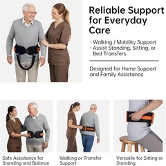 Gait Belt Metal Buckle with Handles & Leg Straps Senior Mobility Aid – Medium