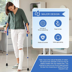 New Cane Tips 7/8 Inch 2 Pack Non-Slip Rubber Tips Canes Crutches Walking Sticks