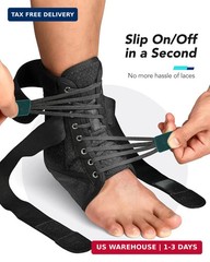 Quick Lace Up Ankle Brace for Women Men with Removable Side Splints, Adjustable
