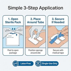 Split Sponges High Absorbency, 6-Ply Sterile, I.V. and Tracheostomy Dressings, P